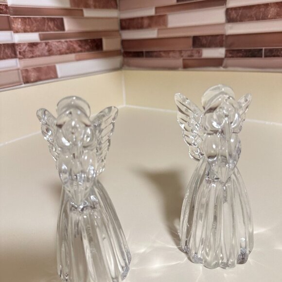 Holiday Traditions Crystal Angel Candle Holders set of 2 - Picture 8 of 8
